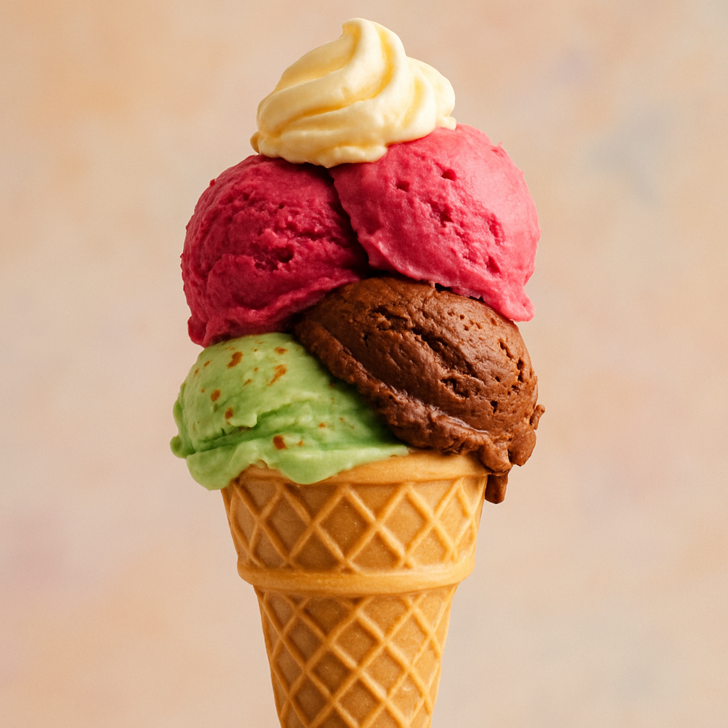 Gelato artigianale in un cono